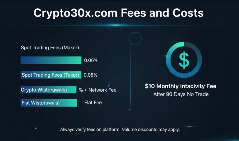 Crypto30x.com Fees and Costs