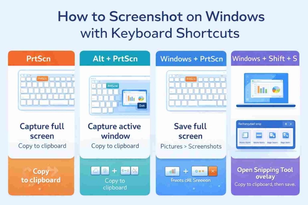 How to screenshot on windows with keyboard shortcuts